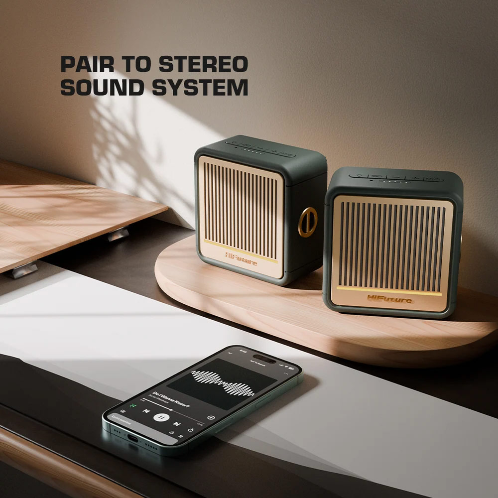 Picture of HiFuture Passion S 10W Portable Bluetooth Wireless Speaker with RGB Light - Latte