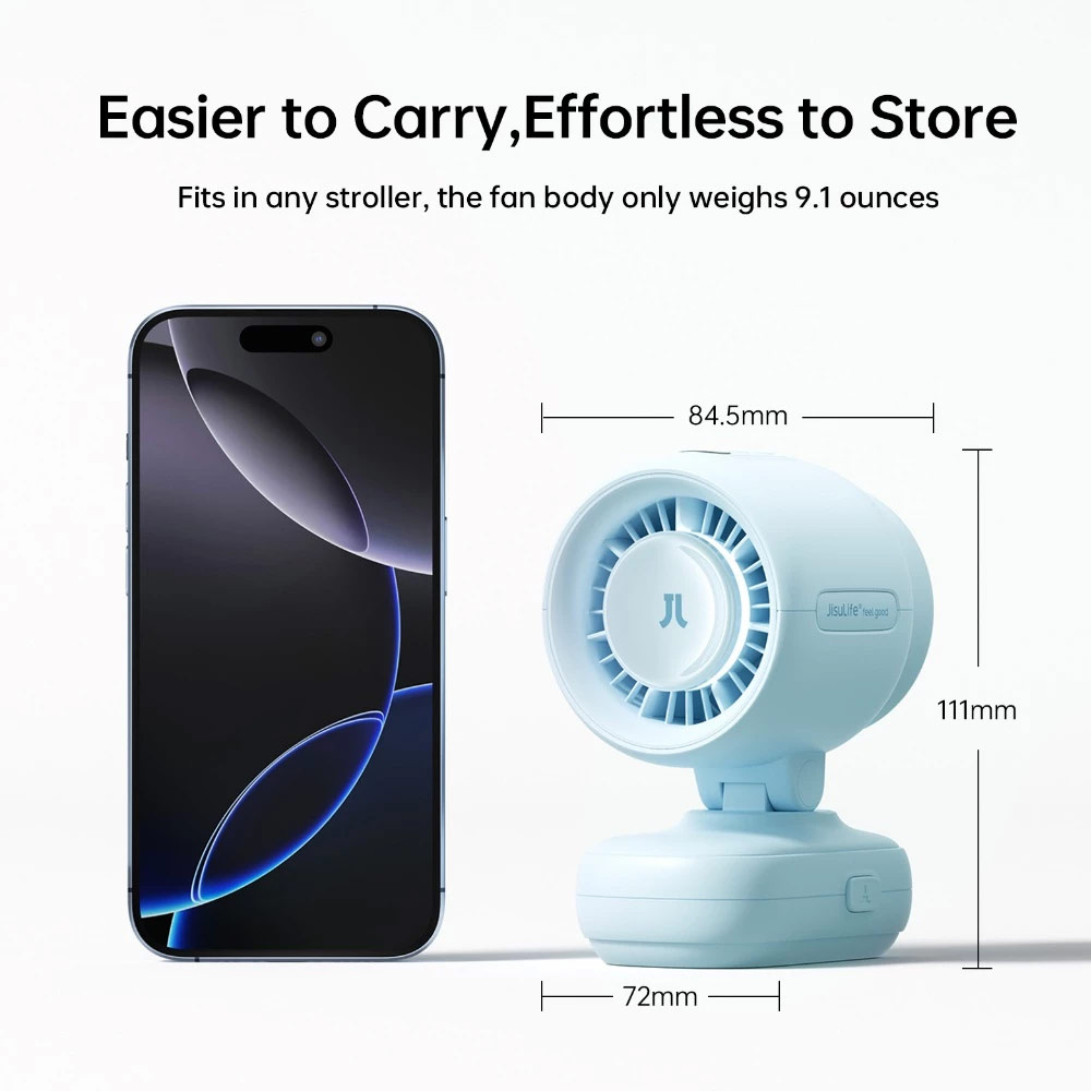 Picture of JisuLife Stroller Fan 4 Portable Baby Stroller Fan 5000mAh 38H Long Battery Ultra Quiet Natural Wind Octopus Stand Fan (Yellow)