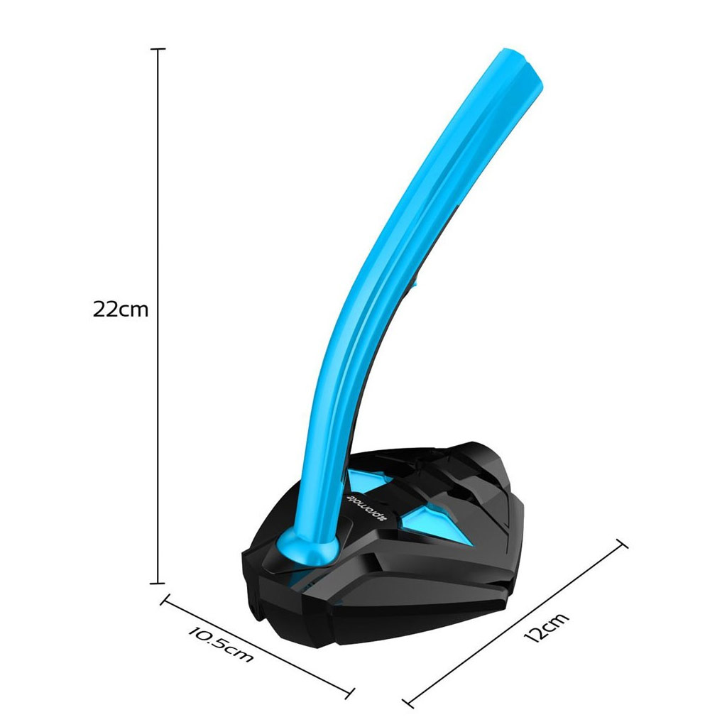 Picture of Promate Desktop Microphone Professional Digital 3.5mm Jack Microphone Stand with Adjustable Neck for Laptop PC Gaming Skype Audio Recording Tweeter-4 (Blue)