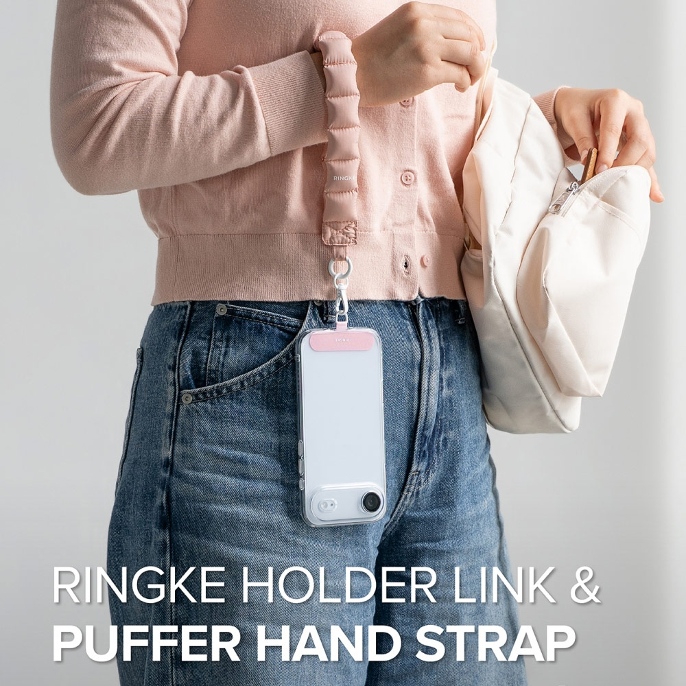 Picture of Ringke Eye Catching Holder Link & Puffer Hand Strap for Phone case (Light Blue)