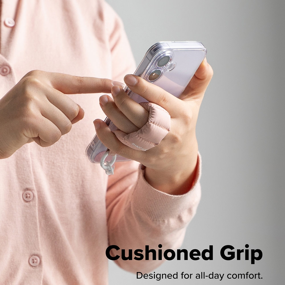 Picture of Ringke Eye Catching Holder Link & Puffer Finger Strap for Phone case (Calm Black)