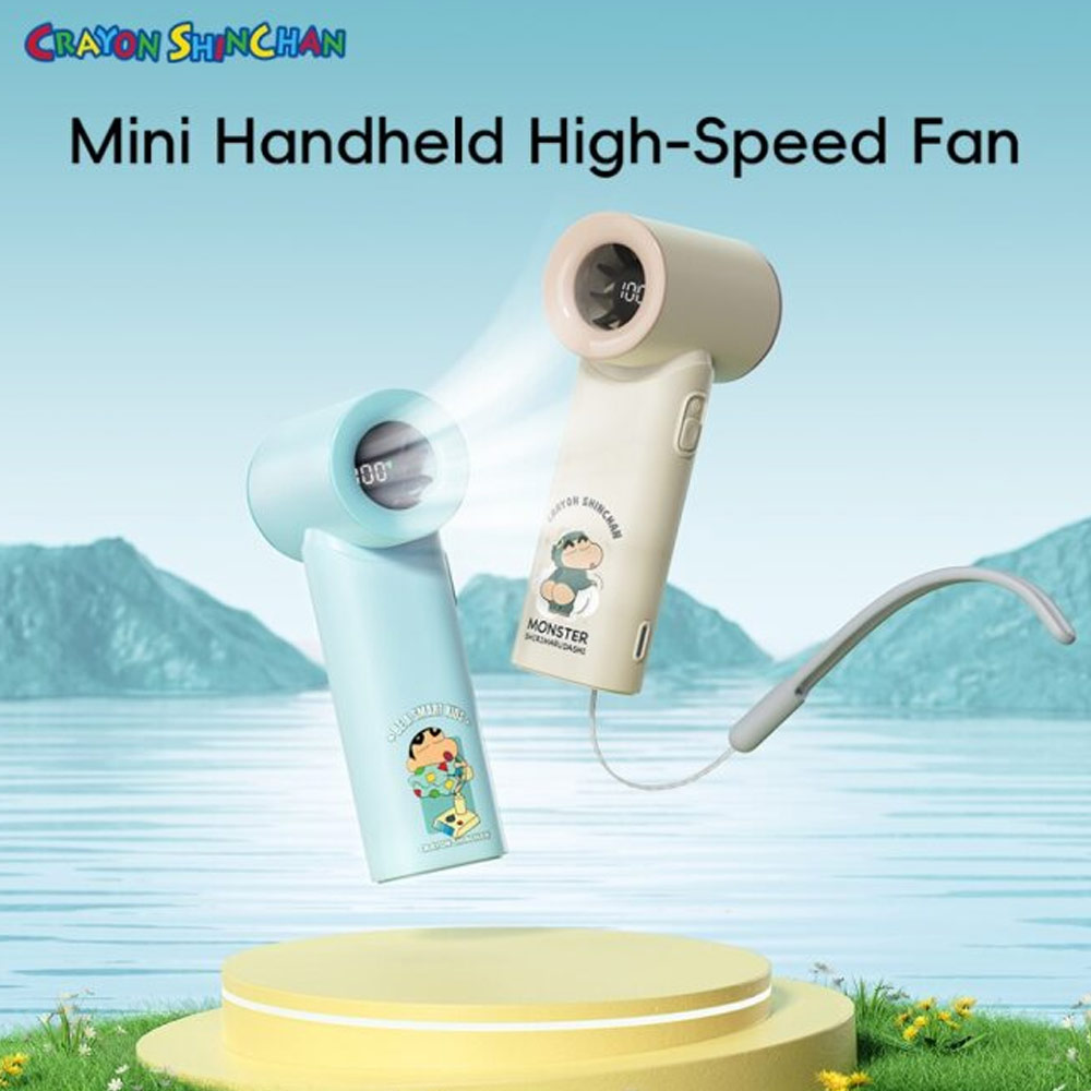 Picture of Rock Crayon ShinChan 5 Ultra Speed Strong Wind Force Portable Mini Handheld Fan 3000mAh 17400RPM (Mint Green)
