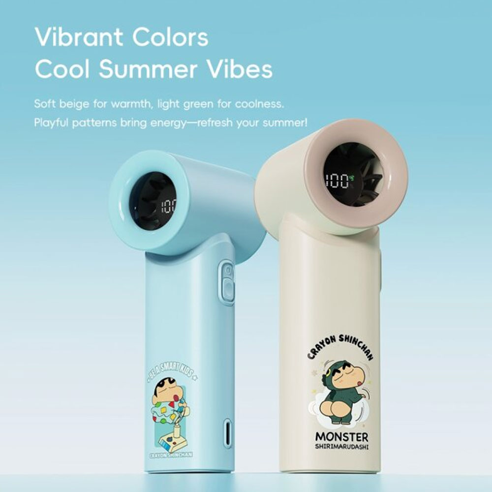 Picture of Rock Crayon ShinChan 5 Ultra Speed Strong Wind Force Portable Mini Handheld Fan 3000mAh 17400RPM (Mint Green)