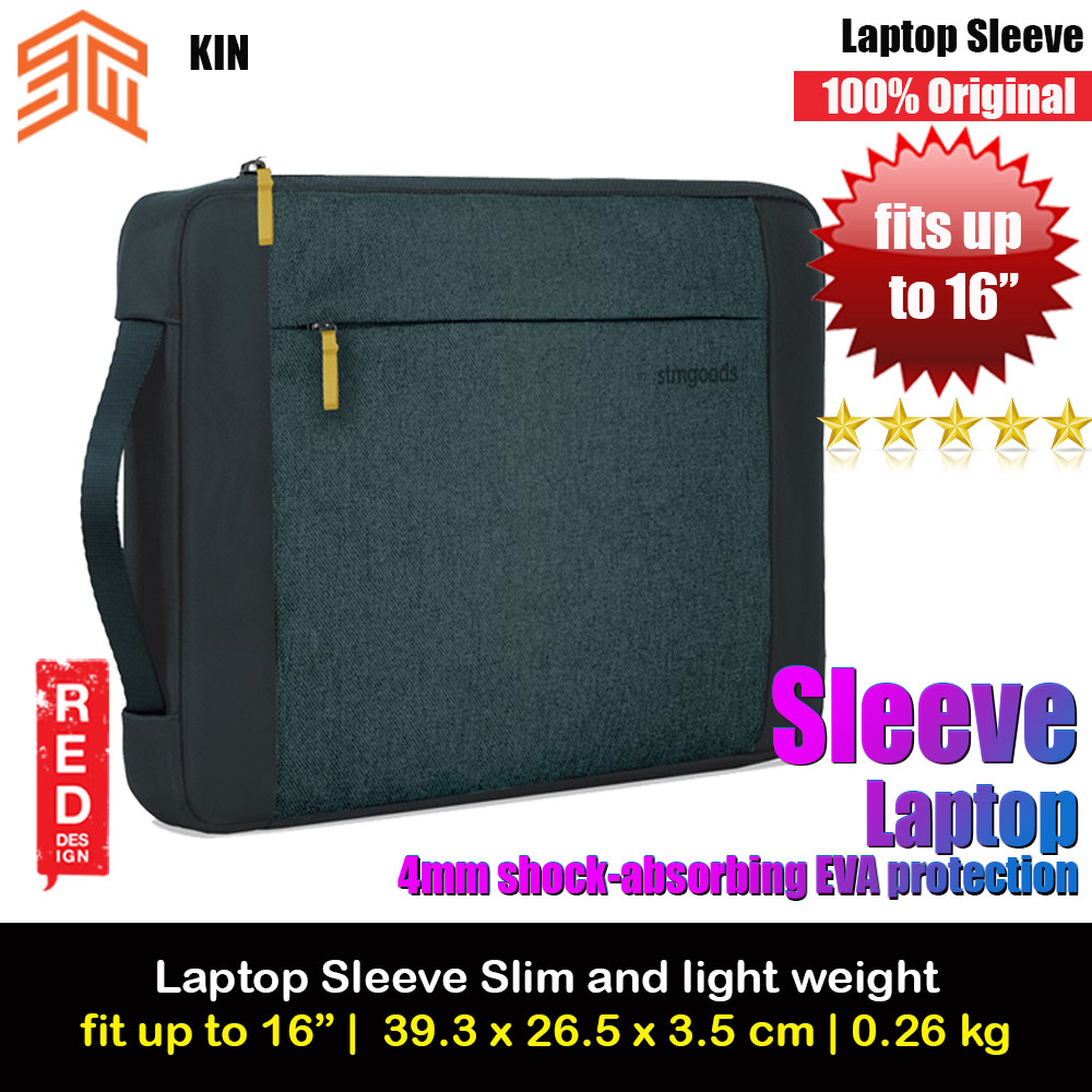 Picture of STM Kin Slim and Lightweight with Shock Absorbing Secure Zip Laptop Sleeve with Accessory Storage Pocket up to 16" (Aqua Blue) Red Design- Red Design Cases, Red Design Covers, iPad Cases and a wide selection of Red Design Accessories in Malaysia, Sabah, Sarawak and Singapore 