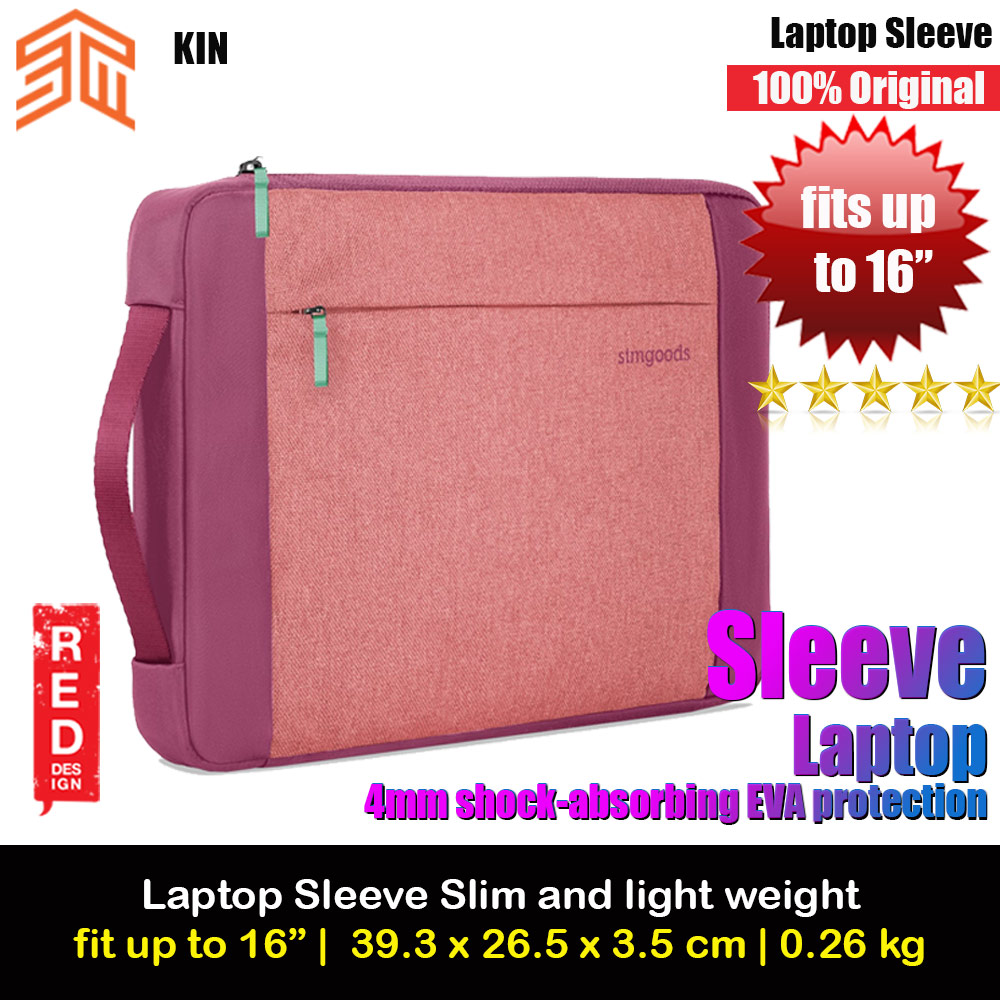 Picture of STM Kin Slim and Lightweight with Shock Absorbing Secure Zip Laptop Sleeve with Accessory Storage Pocket up to 16" (Rose Petal) Red Design- Red Design Cases, Red Design Covers, iPad Cases and a wide selection of Red Design Accessories in Malaysia, Sabah, Sarawak and Singapore 