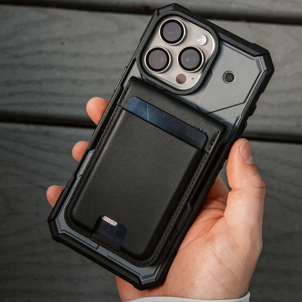 Picture of Apple iPhone 13 6.1  | UAG Metropolis Vegan Leather MagSafe Wallet and Stand Kickstand Card Holder Phone Stand (PU Leather)