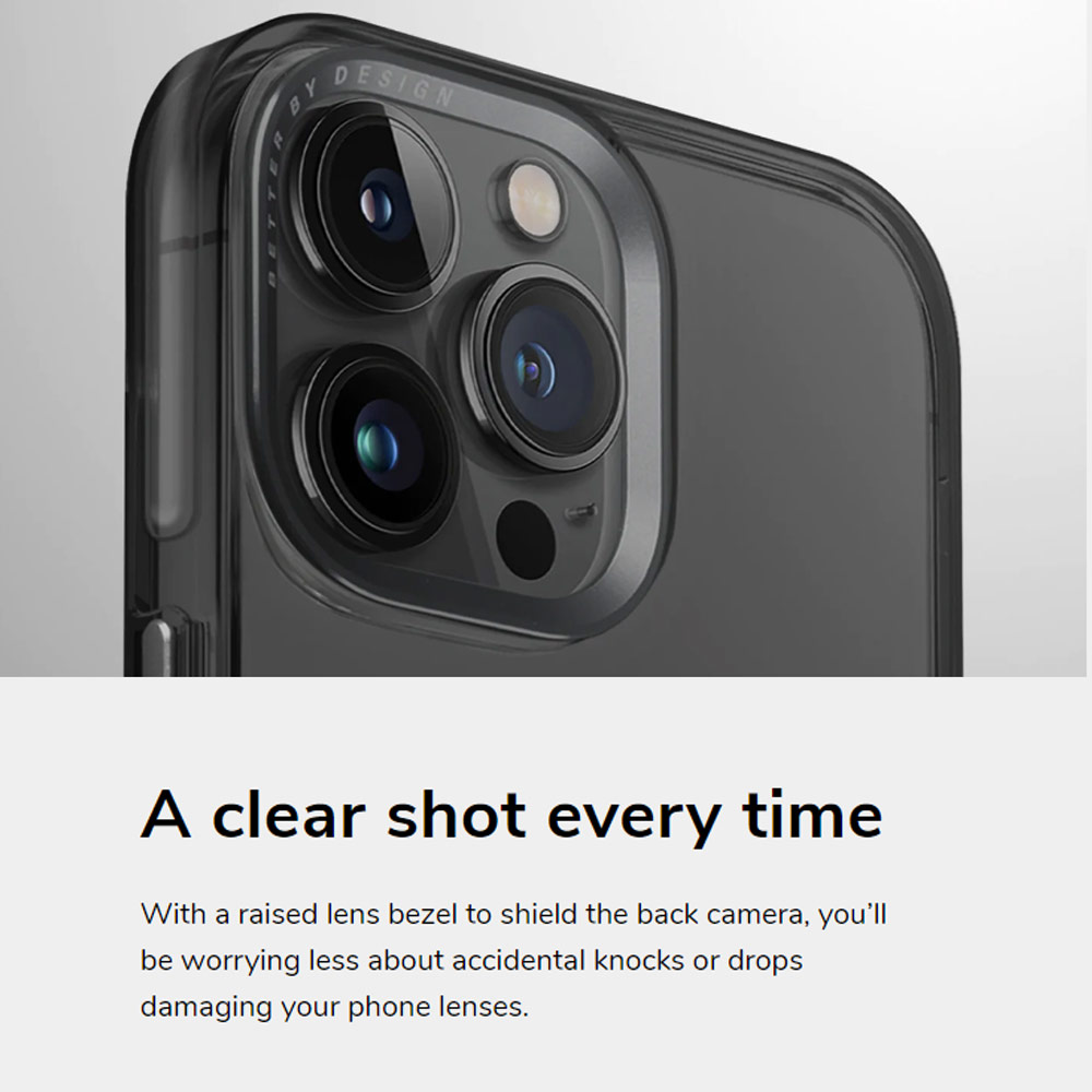 Picture of Apple iPhone 15 Pro Max 6.7 Case | Uniq Calio Aluminum Lens Frame Magnetic Drop Protection Case Casing for iPhone 15 Pro Max 6.7 (Smoke)