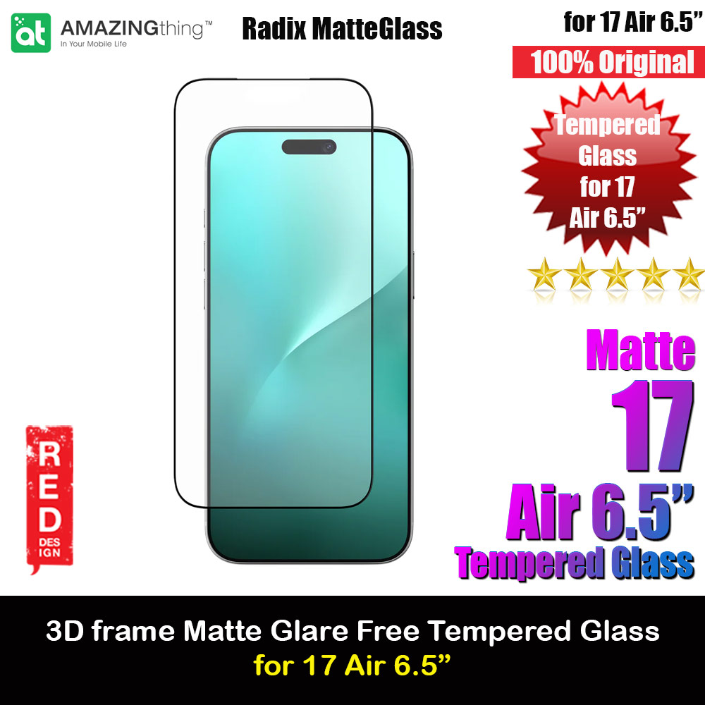Picture of Amazingthing Radix Matte Anti Glare Full Glass 3D Frame Tempered Glass for iPhone 17 Air 6.5 (Matte) Apple iPhone Air 6.5- Apple iPhone Air 6.5 Cases, Apple iPhone Air 6.5 Covers, iPad Cases and a wide selection of Apple iPhone Air 6.5 Accessories in Malaysia, Sabah, Sarawak and Singapore 