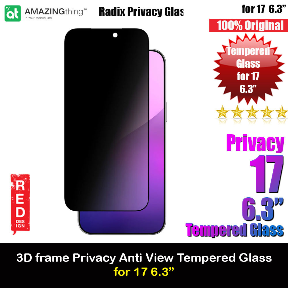 Picture of Amazingthing Radix Privacy Anti View Full Glass 3D Frame Tempered Glass for iPhone 17 6.3 (Privacy) Apple iPhone 17 6.3- Apple iPhone 17 6.3 Cases, Apple iPhone 17 6.3 Covers, iPad Cases and a wide selection of Apple iPhone 17 6.3 Accessories in Malaysia, Sabah, Sarawak and Singapore 
