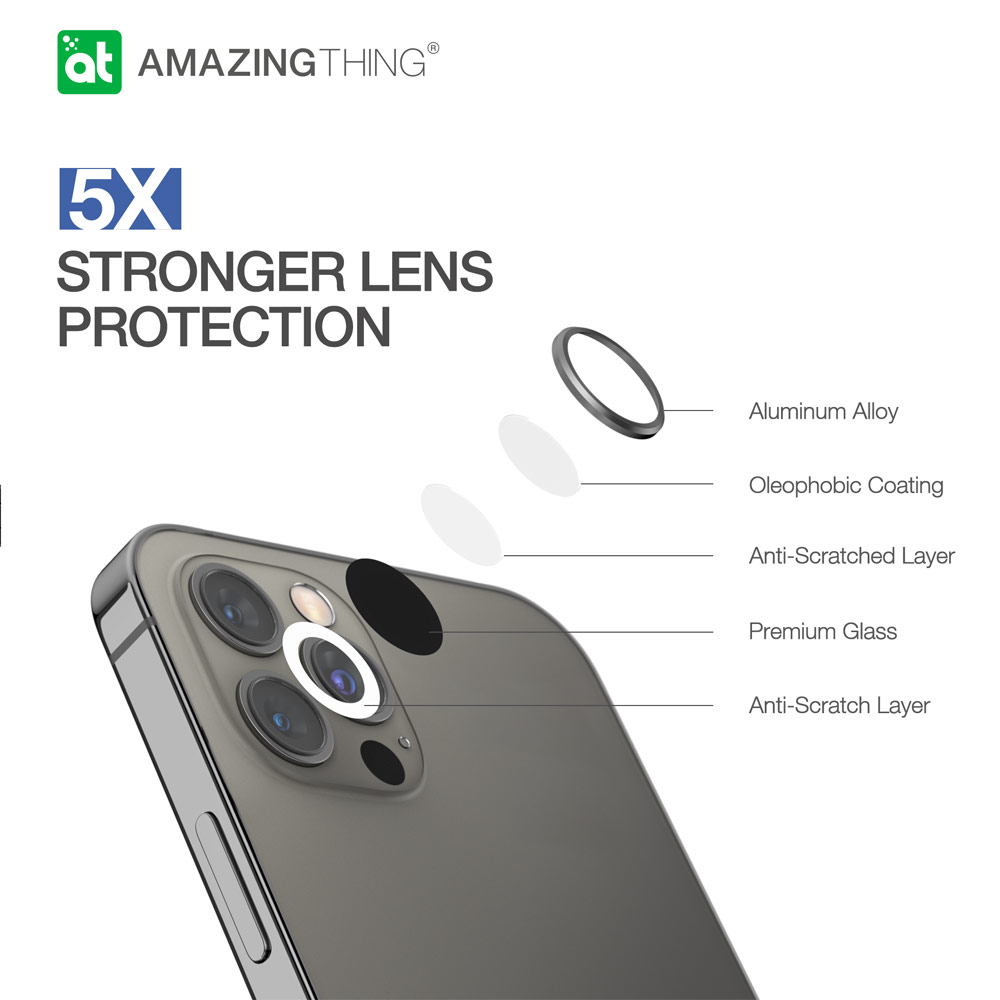 Picture of Apple iPhone 12 6.1  | AmazingThing SupremeGlass Lens Glass Camera Lens Protector Protection Tempered Glass for Apple iPhone 12 Mini 5.4 iPhone 12 6.1 (Blue)