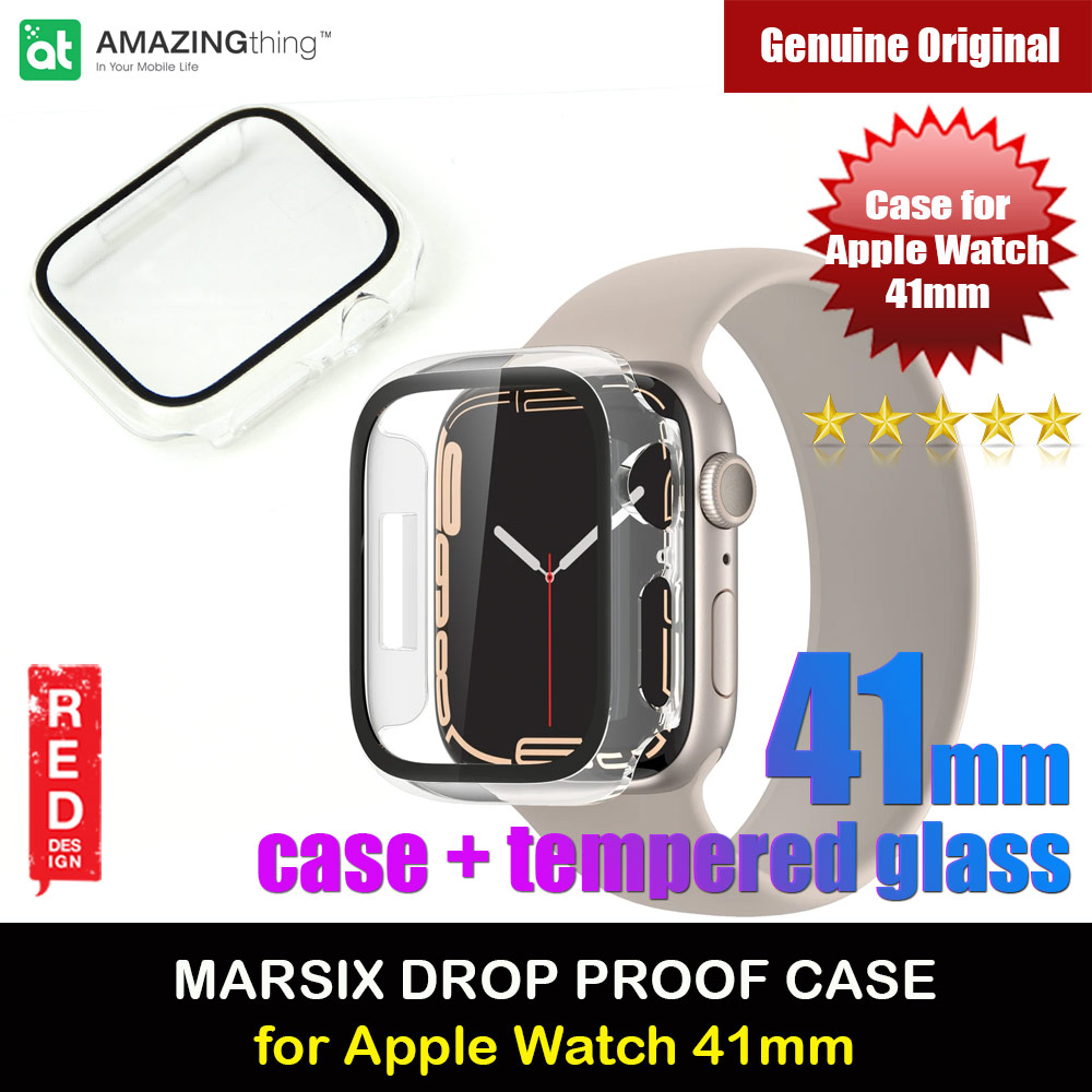 Picture of Amazingthing Marsix Hybrid Series Case with High Sensitivity Touch 9H Tempered Glass for Apple Watch 41mm (Clear) Apple Watch 41mm- Apple Watch 41mm Cases, Apple Watch 41mm Covers, iPad Cases and a wide selection of Apple Watch 41mm Accessories in Malaysia, Sabah, Sarawak and Singapore 