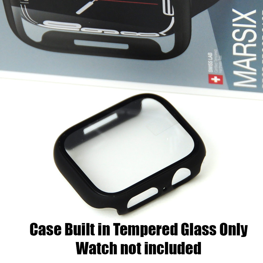 Picture of Apple Watch 41mm Case | Amazingthing Marsix Hybrid Series Case with High Sensitivity Touch 9H Tempered Glass for Apple Watch 41mm (Black)