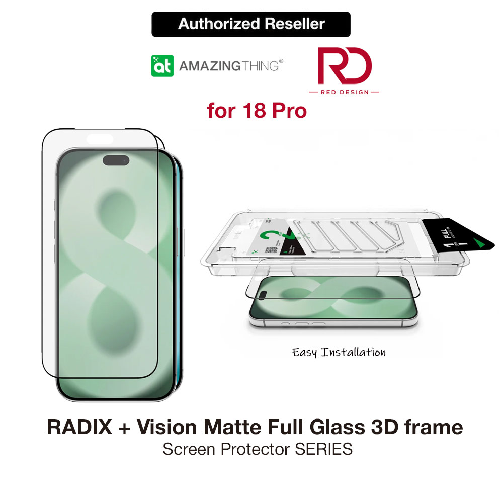 Picture of Amazingthing RADIX Vision Matte Full Tempered Glass 3D Frame Screen Protector for iPhone 18 Pro Max - Matte Apple iPhone 18 Pro- Apple iPhone 18 Pro Cases, Apple iPhone 18 Pro Covers, iPad Cases and a wide selection of Apple iPhone 18 Pro Accessories in Malaysia, Sabah, Sarawak and Singapore 