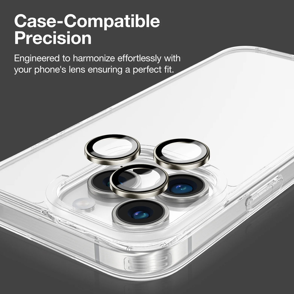 Picture of Apple iPhone 16 Pro 6.3  | Amazingthing Supreme AR Camera Lens Glass Aluminum Frame Defender Tempered Glass Protector for iPhone 16 Pro 6.3 iPhone 16 Pro Max 6.9 (3PCS Dark Black)