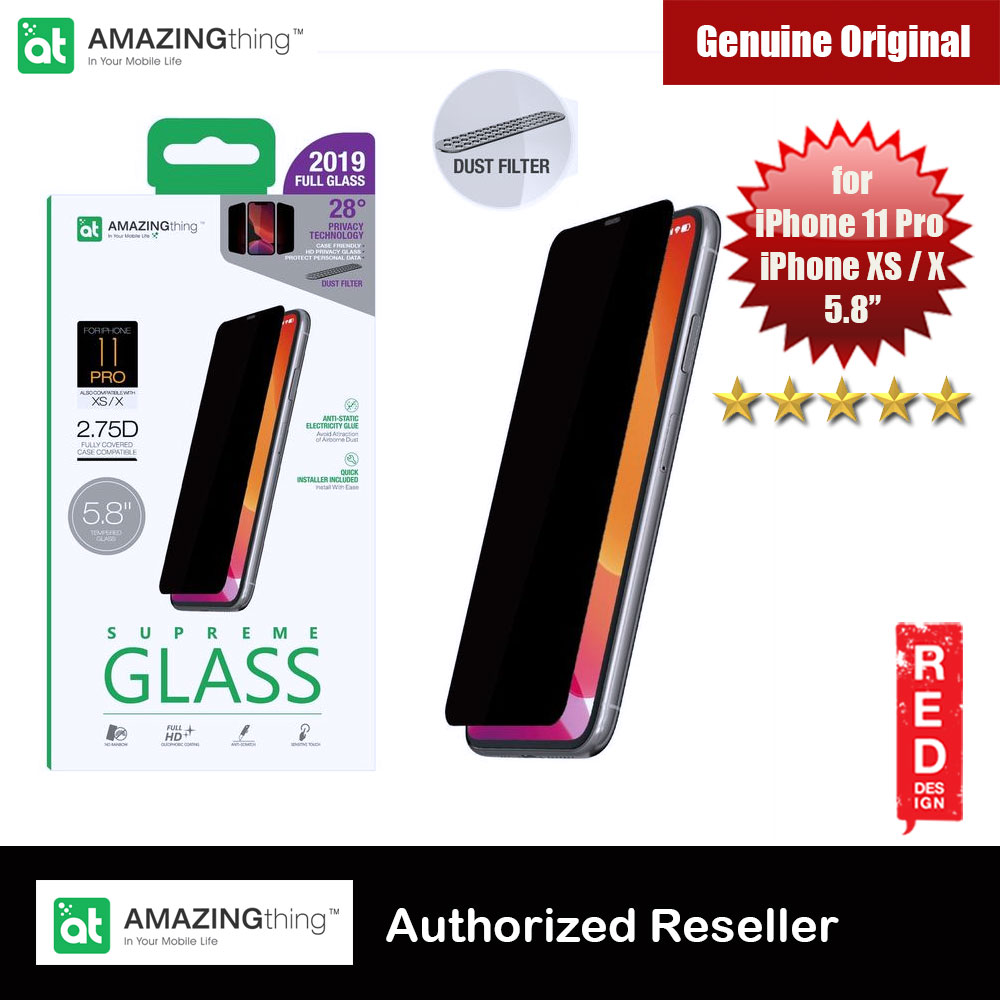 Picture of AMAZINGThing Supreme Glass 2.75D Anti View Anti Peep Privacy Tempered Glass with Dust Filter for iPhone XS iPhone X iPhone 11 Pro 5.8 (Anti View) Apple iPhone 11 Pro 5.8- Apple iPhone 11 Pro 5.8 Cases, Apple iPhone 11 Pro 5.8 Covers, iPad Cases and a wide selection of Apple iPhone 11 Pro 5.8 Accessories in Malaysia, Sabah, Sarawak and Singapore 