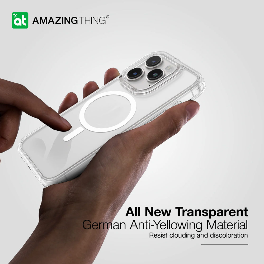 Picture of Apple iPhone 15 Pro 6.1 Case | Amazingthing Minimal Magnetic Slim Protection Case for iPhone 15 Pro 6.1 (Clear)