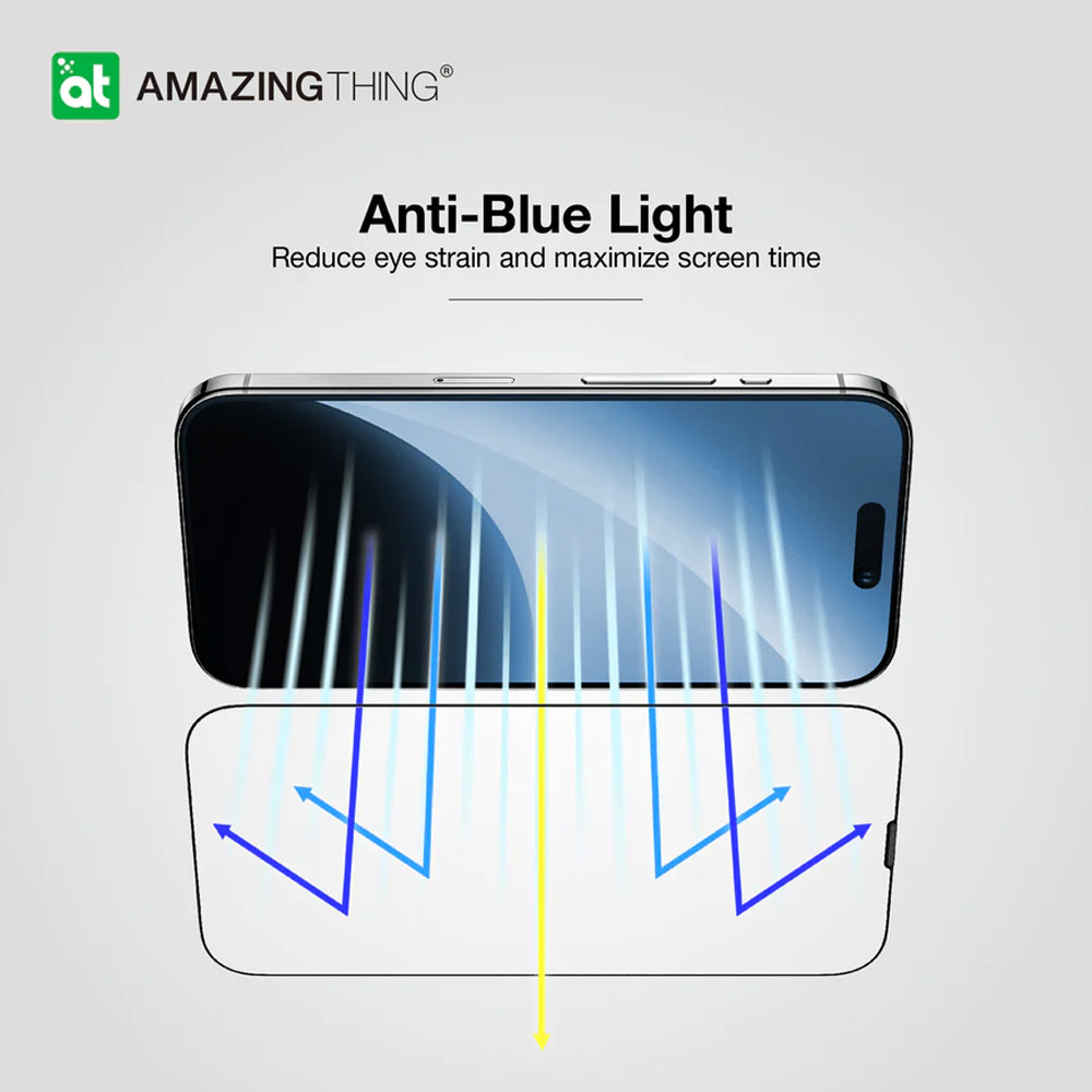 Picture of Apple iPhone 15 Pro 6.1  | Amazingthing Radix Fully Covered Tempered Glass for iPhone 15 Pro 6.1 (Anti Blue Light)
