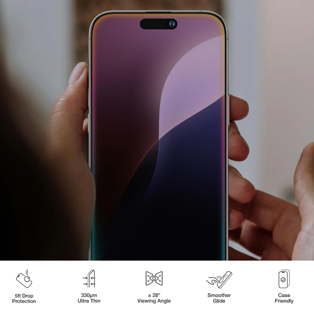 Picture of Apple iPhone 16 Pro 6.3  | Amazingthing Radix Supreme Privacy Fully Covered Tempered Glass for iPhone 16 Pro 6.3 (Privacy)