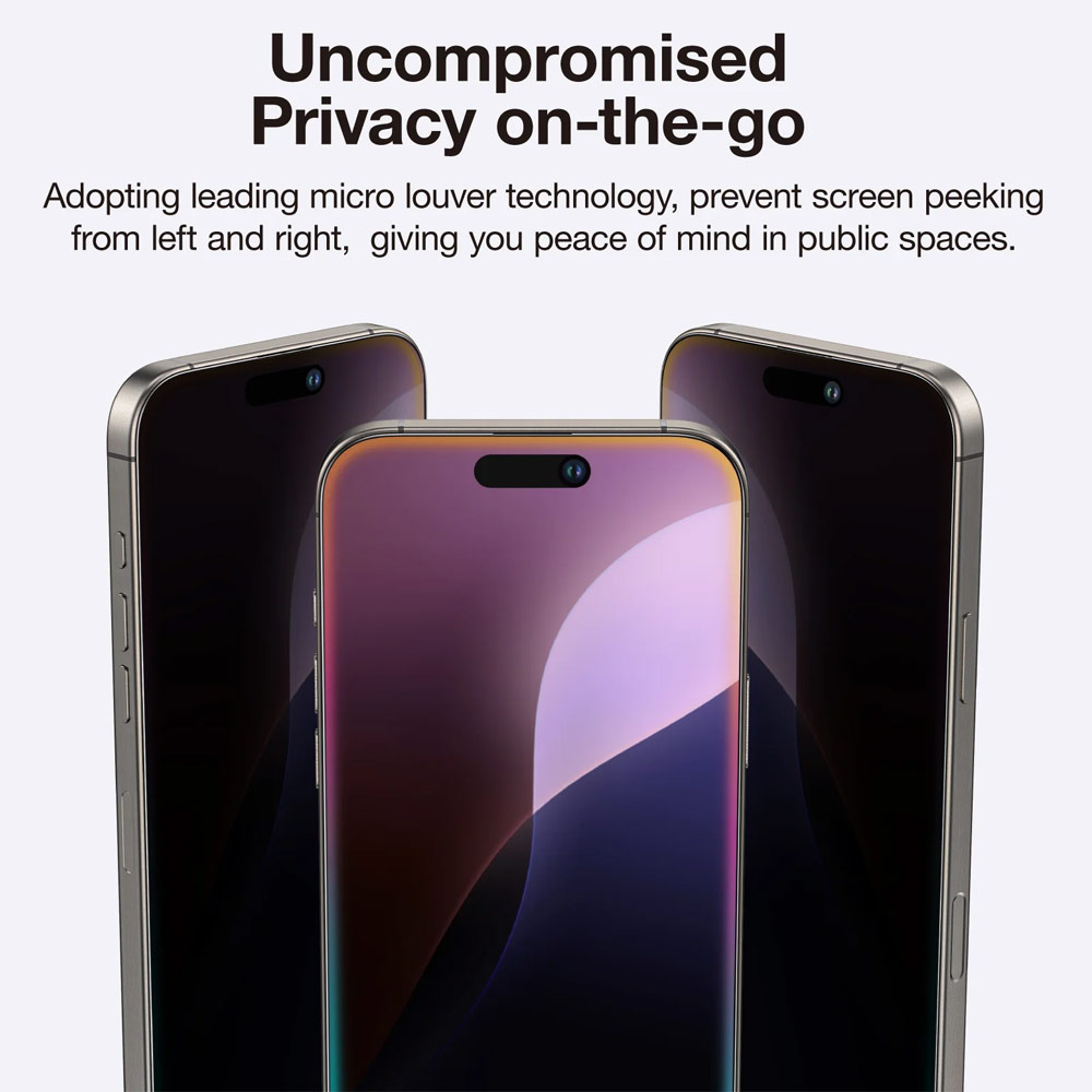 Picture of Apple iPhone 16 Pro 6.3  | Amazingthing Radix Supreme Privacy Fully Covered Tempered Glass for iPhone 16 Pro 6.3 (Privacy)
