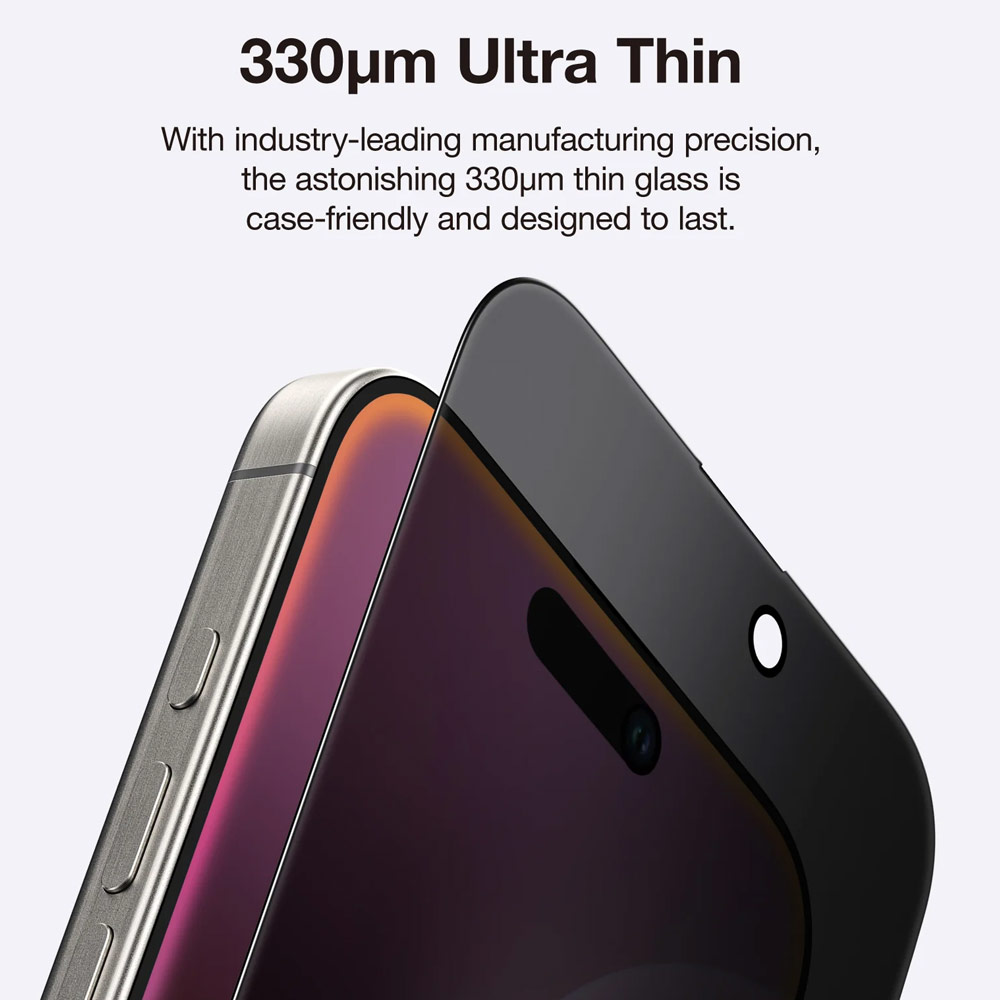 Picture of Apple iPhone 16 Pro 6.3  | Amazingthing Radix Supreme Privacy Fully Covered Tempered Glass for iPhone 16 Pro 6.3 (Privacy)