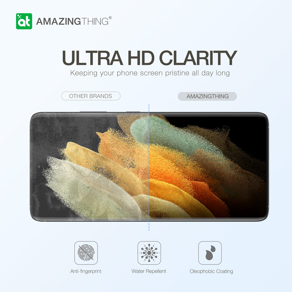 Picture of Samsung Galaxy S21 Ultra 6.8  | AmazingThing Supreme Glass 3D Loca Full Glue Tempered Glass with Ultrasonic Fingerprint Scanner Support for Samsung Galaxy S21 Ultra 6.8 (DIY Glue Installation with UV Light)