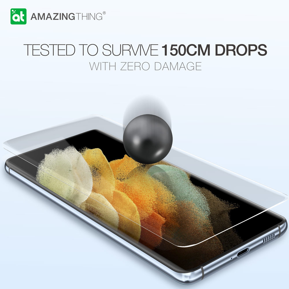 Picture of Samsung Galaxy S21 Ultra 6.8  | AmazingThing Supreme Glass 3D Loca Full Glue Tempered Glass with Ultrasonic Fingerprint Scanner Support for Samsung Galaxy S21 Ultra 6.8 (DIY Glue Installation with UV Light)