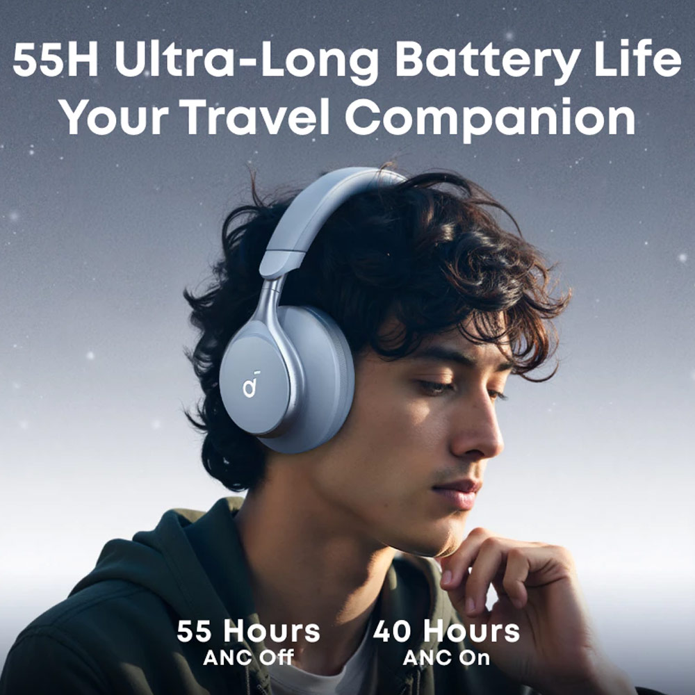 Picture of Soundcore by Anker Space One Headphones Hi-Res Sound Hybrid Active Noise Cancelling Headsets ANC TWS-A3035 (Cream)