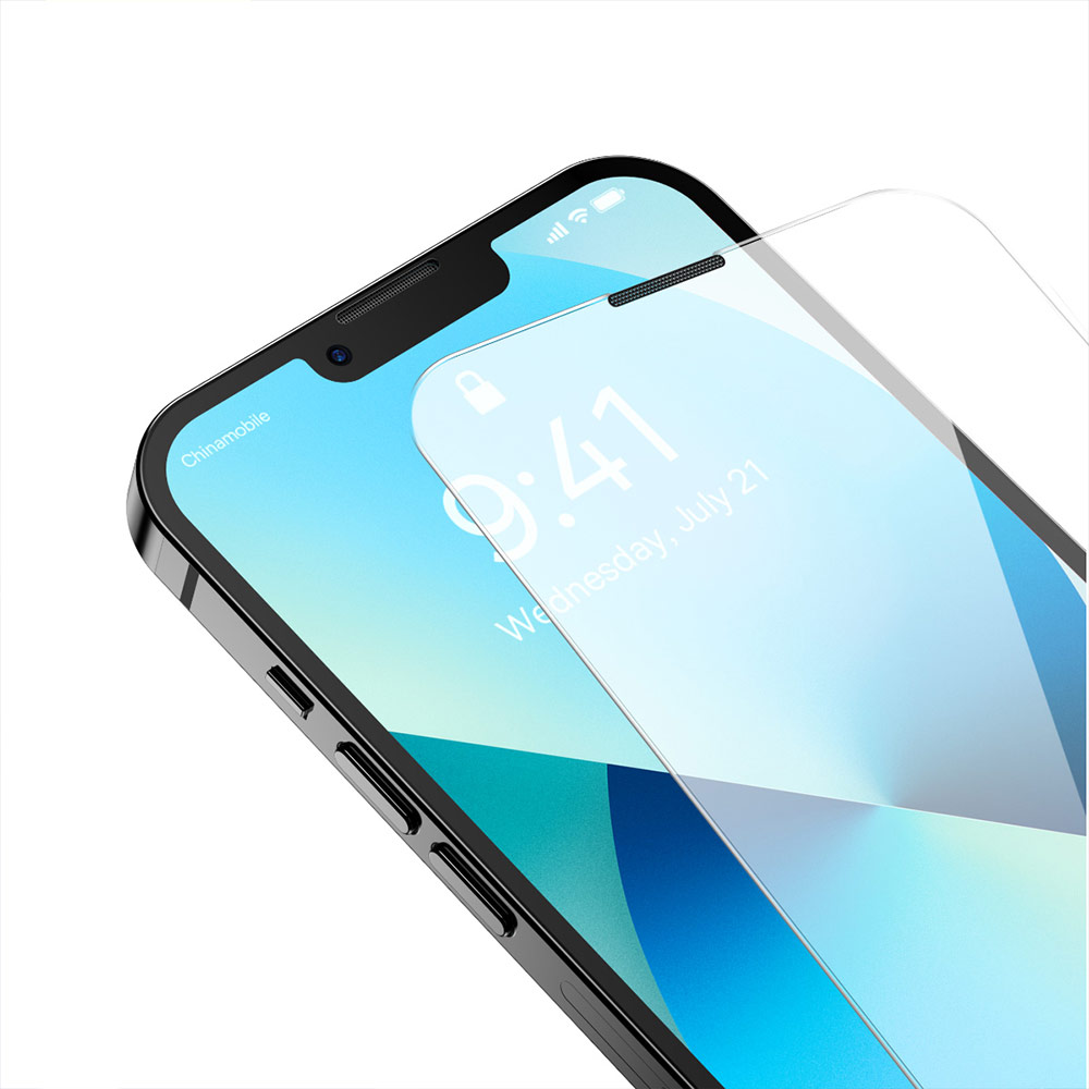 Picture of Apple iPhone 13 Pro Max 6.7  | Baseus Full Coverage Invisible Tempered Glass with Cellular Dust Prevention for iPhone 13 Pro Max 6.7 (HD Clear 2pcs)