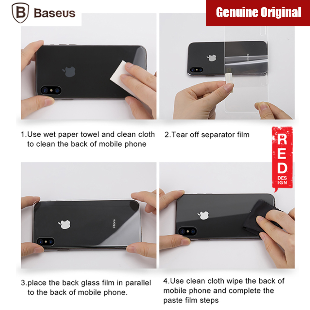 Picture of Apple iPhone XS Max  | Baseus Back Side Tempered Glass for Apple iPhone XS Max (0.3mm Clear)