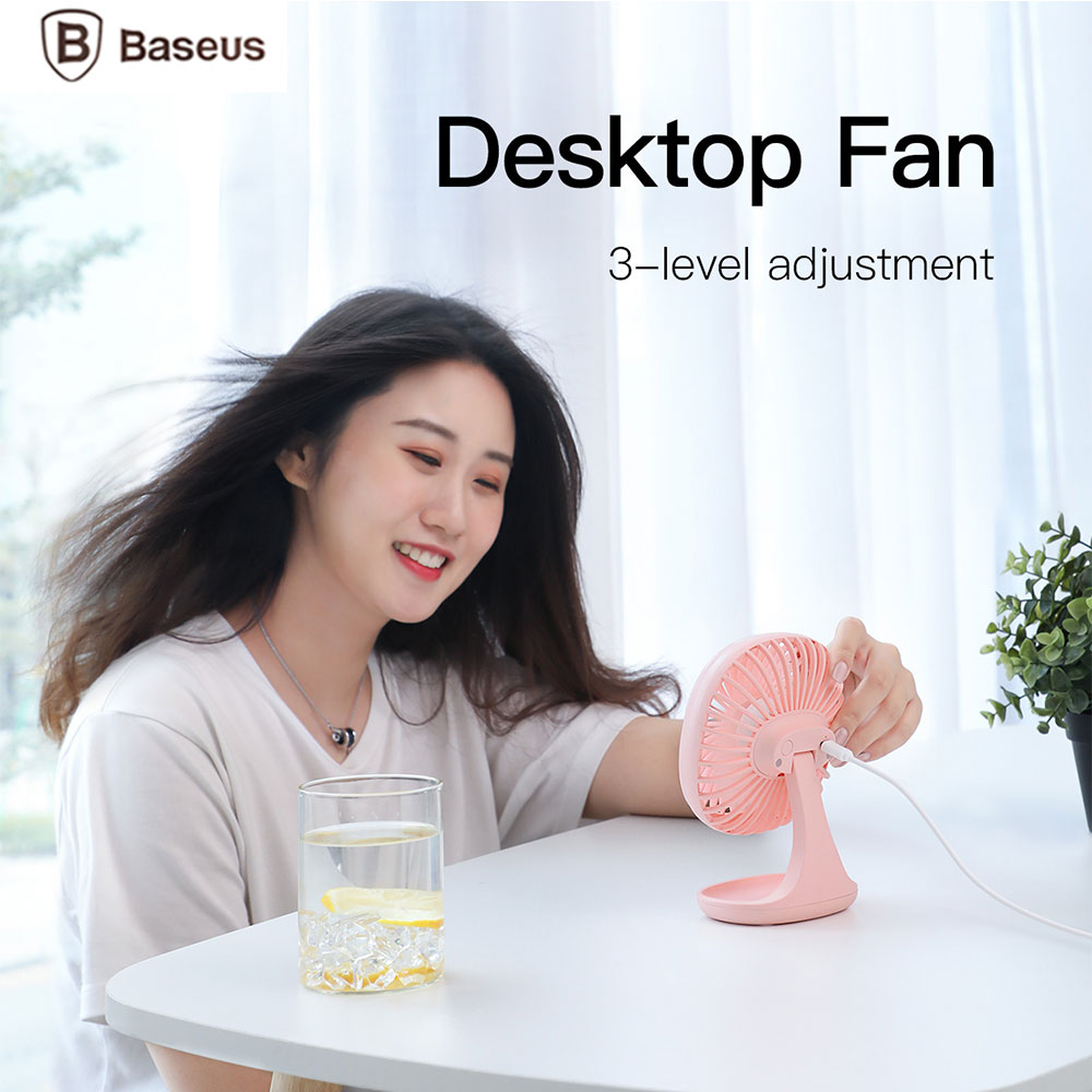 Picture of Baseus USB Mini Desktop Fan Home Office Gift Portable Fans (Pink)