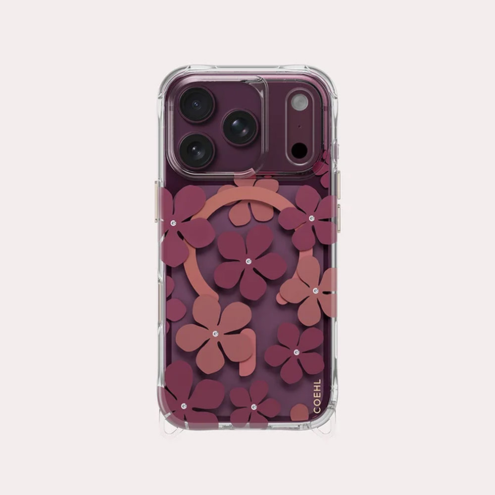 Picture of Apple iPhone 18 Pro Case | Coehl MILA MagClick Magnetic Charging Case with Camera Control Button for iPhone 18 Pro - Crimson Bloom