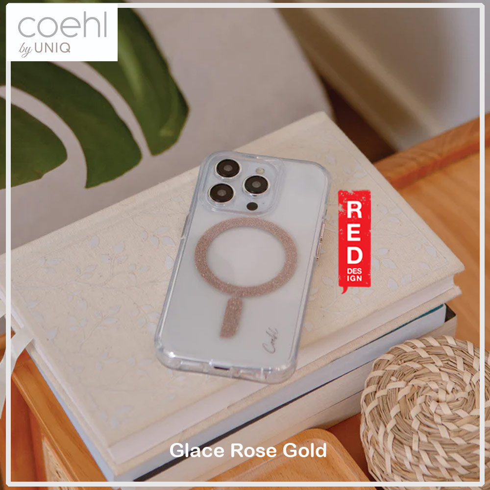 Picture of Apple iPhone 15 Pro Max 6.7  | Coehl by Uniq Design for Modern Women Girl Lady Magnetic Charging Compatible for iPhone 15 Pro Max 6.7 (Sparkling Rose Gold)