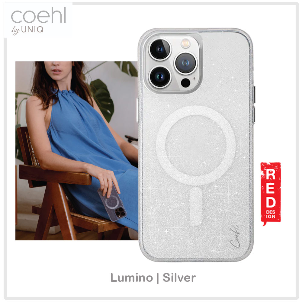 Picture of Apple iPhone 15 Pro 6.1  | Coehl by Uniq Design for Modern Women Girl Lady Magnetic Charging Compatible for iPhone 15 Pro 6.1 (Sparkling Silver)