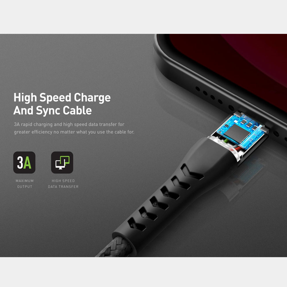 Picture of Energea NYLOFLEX MFI 3A Rapid Charge and Sync Lightning Cable 150CM (White)