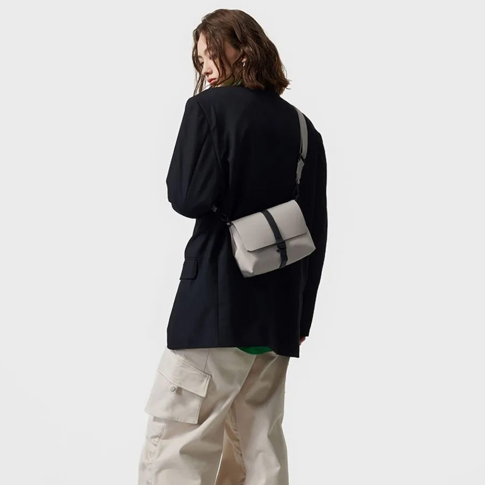 Picture of Gaston Luga SPLÄSH CROSSBODY BAG Premium Waterproof Eco Material Bag Compact Messenger Style Bag with Detachable Shoulder Strap As Clutch (Taupe)