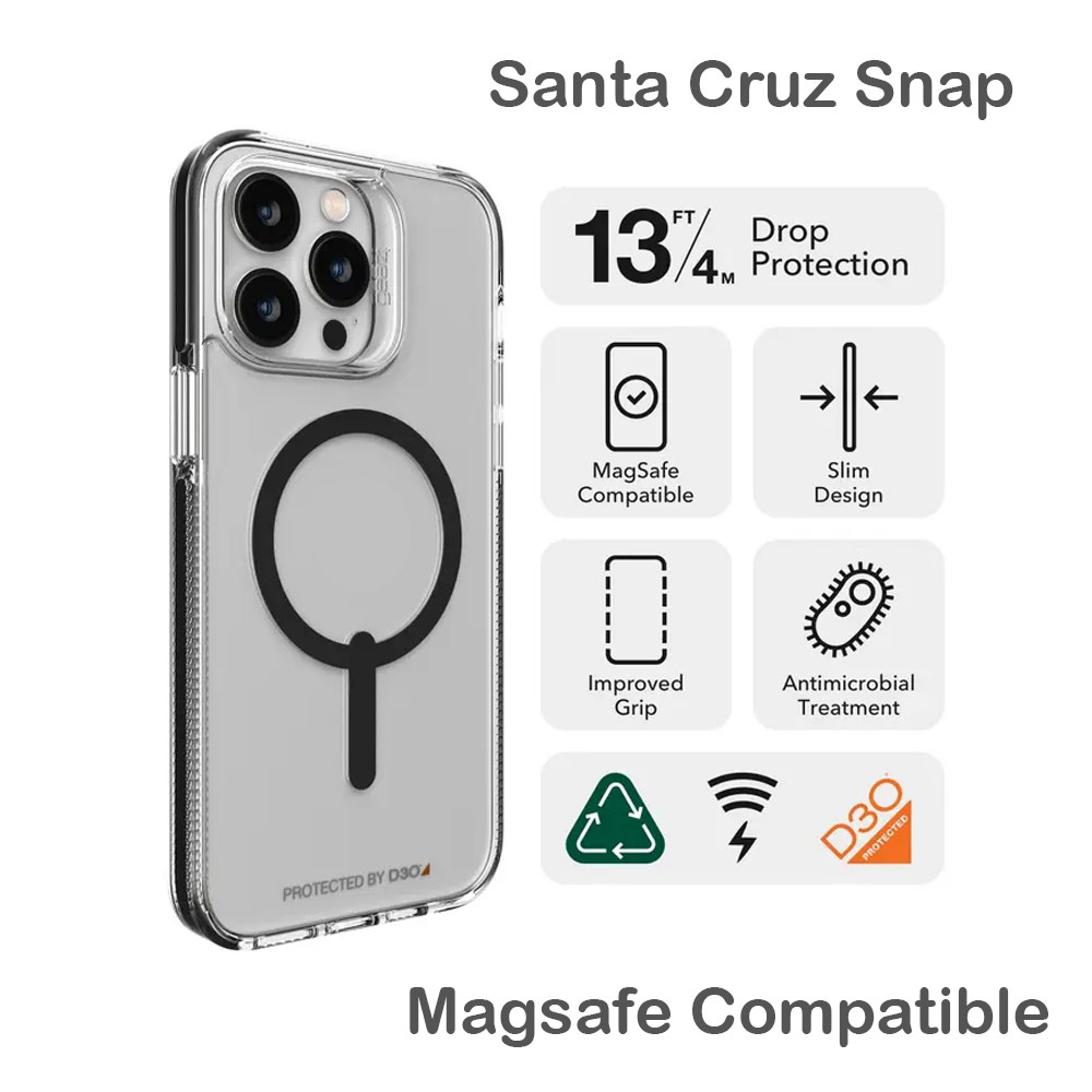 Picture of Apple iPhone 14 Pro 6.1 Case | Gear4 Santa Cruz Snap D30 Drop Protection Lightweight Case with Magsafe Compatible for iPhone 14 Pro 6.1 (Blue)