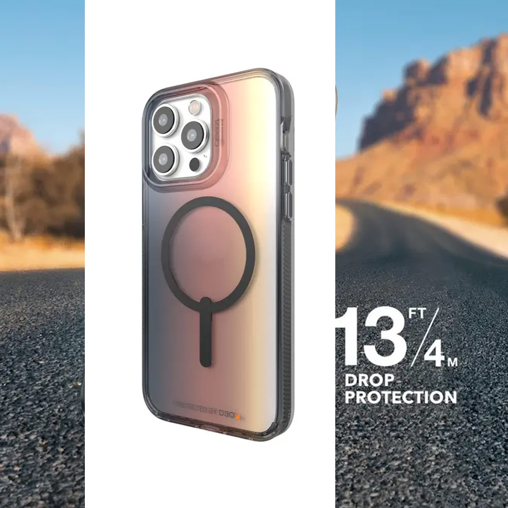 Picture of Apple iPhone 14 Pro Max 6.7 Case | Gear4 Milan Snap Snap D30 Transparent Ombre Design Drop Protection Lightweight Case with Magsafe Compatible for iPhone 14 Pro Max 6.7 (Sunset Ombre)