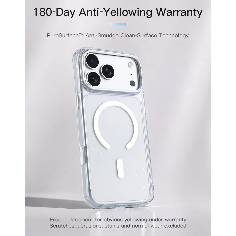 Picture of Apple iPhone 18 Pro Max Case | Hoda Crystal Ultra Case with Military Standard MagSafe Pure Surface TM with Camera Button for iPhone 18 Pro Max - Clear