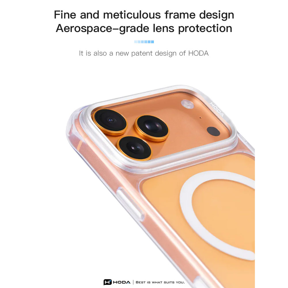 Picture of Apple iPhone 18 Pro Max Case | Hoda Crystal Ultra Case with Military Standard MagSafe Pure Surface TM with Camera Button for iPhone 18 Pro Max - Clear