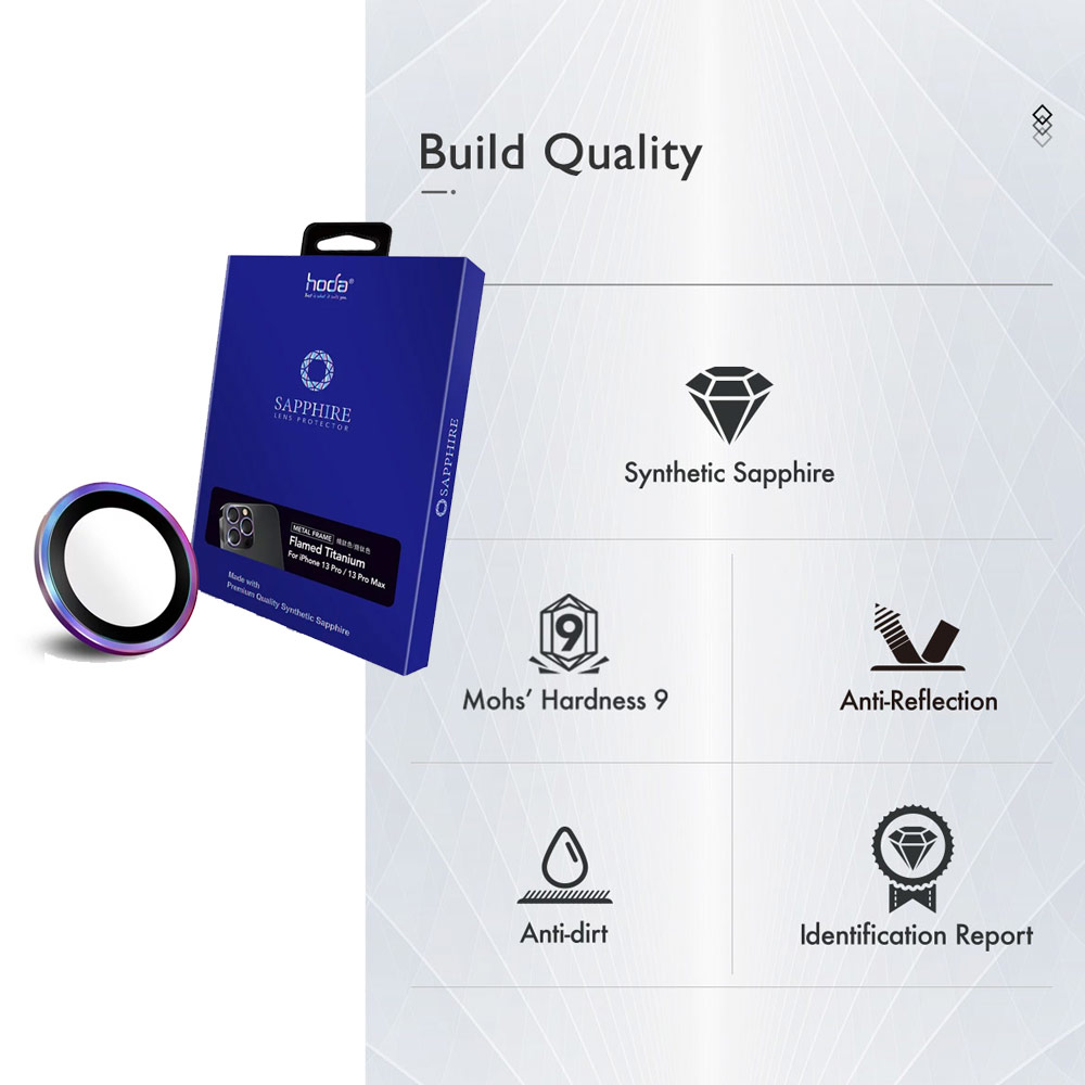 Picture of Apple iPhone 13 Pro 6.1  | Hoda Sapphire Lens Protector for iPhone 13 Pro 6.1 iPhone 13 Pro Max 6.7  (3PCS Graphite)