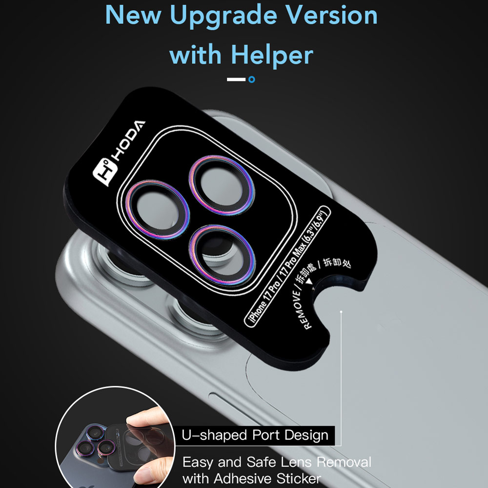 Picture of Apple iPhone 17 Pro 6.3  | Hoda Sapphire Lens Protector for iPhone 17 Pro Max 6.9 17 Pro 6.3  (3PCS Silver)