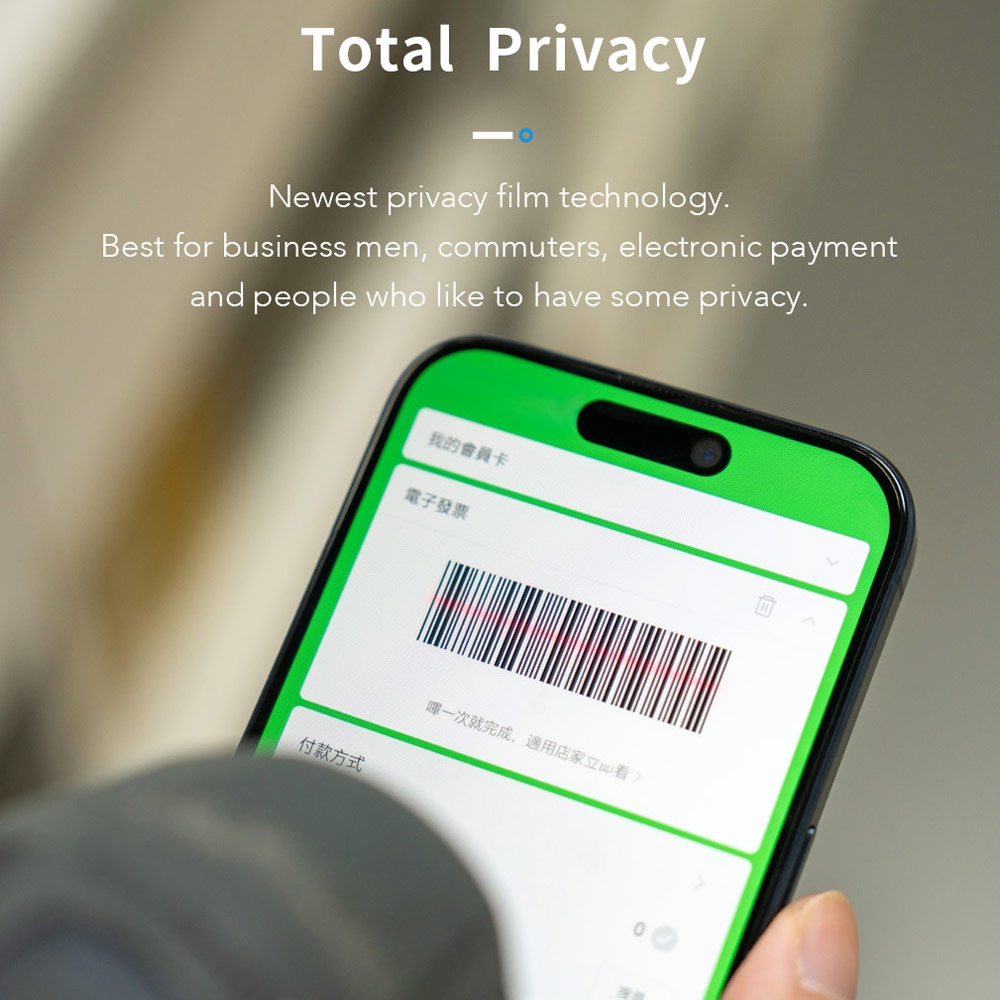 Picture of Apple iPhone 17 Pro Max 6.9 Screen Protector | Hoda Privacy Full Coverage Tempered Glass Screen Protector for iPhone 17 Pro Max 6.9 (Anti Peep)