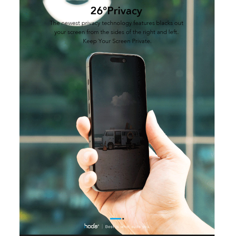 Picture of Apple iPhone 15 Plus 6.7 Screen Protector | Hoda 0.33mm 2.5D Full Coverage Anti Peep Tempered Glass Screen Protector for iPhone 16 Plus 6.7 15 Plus 6.7 (Privacy)
