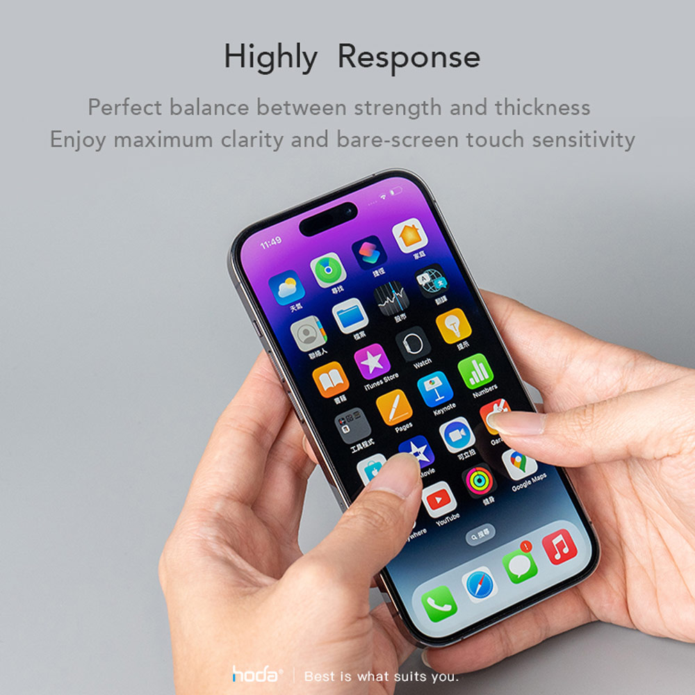 Picture of Apple iPhone 15 6.1 Screen Protector | Hoda 0.33mm 2.5D Full Coverage Anti Peep Tempered Glass Screen Protector for Apple iPhone 15 6.1 (Privacy)