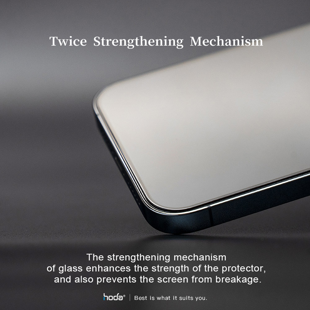 Picture of Apple iPhone 13 6.1 Screen Protector | Hoda 0.33mm 2.5D Full Coverage Tempered Glass Screen Protector for Apple iPhone 13 iPhone 13 Pro 6.1 (Anti Reflection)