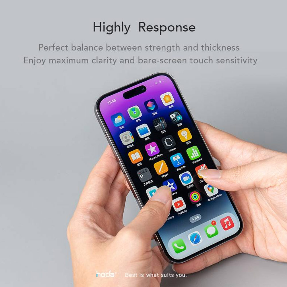 Picture of Apple iPhone 14 Pro Max 6.7 Screen Protector | Hoda 0.33mm 2.5D Full Coverage Anti Reflection Tempered Glass Screen Protector for Apple iPhone 14 Pro Max 6.7 (Anti Reflection)