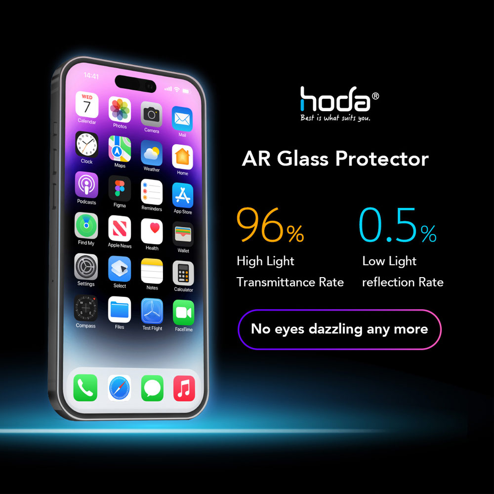 Picture of Apple iPhone 15 Plus 6.7 Screen Protector | Hoda 0.33mm 2.5D Full Coverage Anti Reflection Tempered Glass Screen Protector for iPhone 16 Plus 6.7 iPhone 15 Plus 6.7 (Anti Reflection)