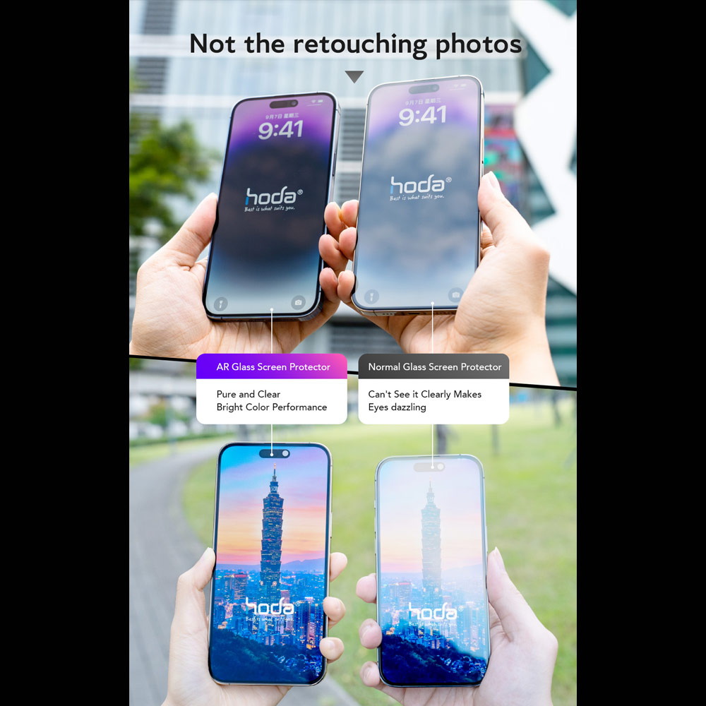 Picture of Apple iPhone 15 Plus 6.7 Screen Protector | Hoda 0.33mm 2.5D Full Coverage Anti Reflection Tempered Glass Screen Protector for iPhone 16 Plus 6.7 iPhone 15 Plus 6.7 (Anti Reflection)