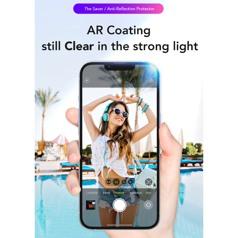 Picture of Apple iPhone 17 Pro Max 6.9 Screen Protector | Hoda Anti Reflection Full Coverage Tempered Glass Screen Protector for iPhone 17 Pro Max 6.9 (Anti Reflection)