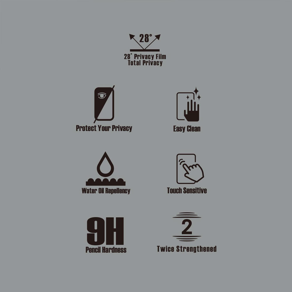 Picture of Apple iPhone 13 6.1 Screen Protector | Hoda 0.33mm 2.5D Full Coverage Tempered Glass Screen Protector for Apple iPhone 13 iPhone 13 Pro 6.1 (Anti Peeper Anti View)